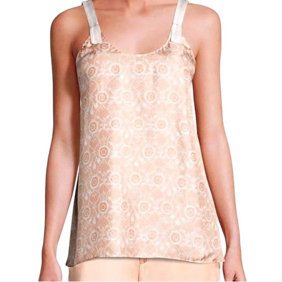 $345 Helmut Lang Silk Tank XS Vintage Italian Ornamental Peach Unfinished Straps - Picture 3 of 16